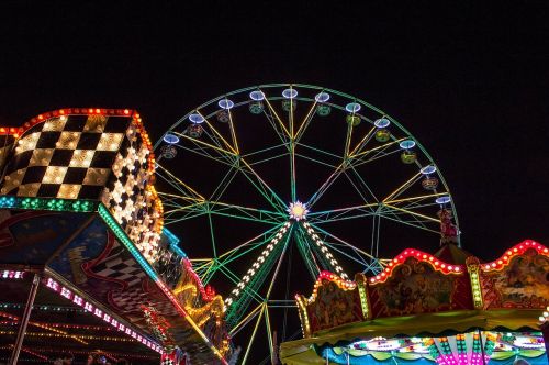 amusement park night lights