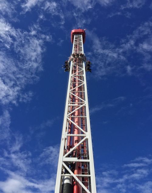 amusement park blue skies blue sky