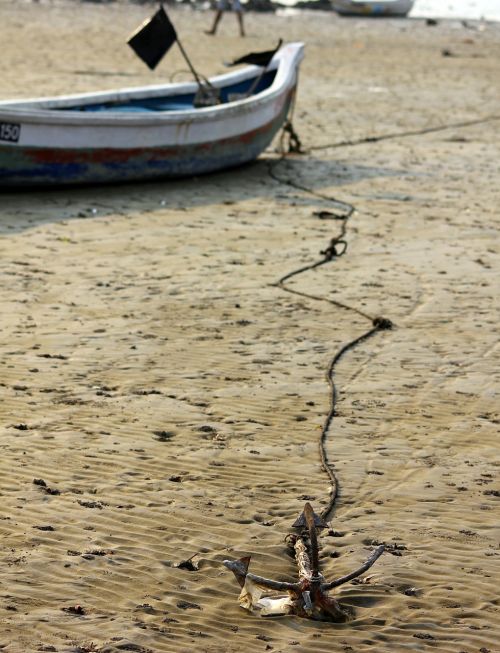 anchor boat sand