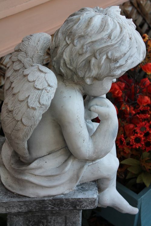 angel cherub stone