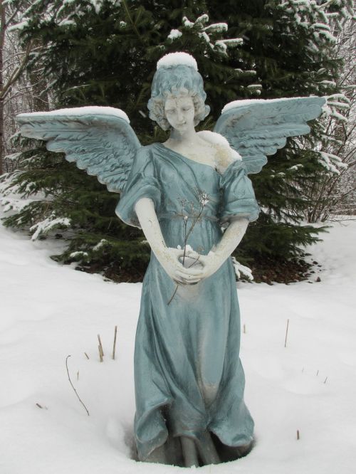angel peaceful winter