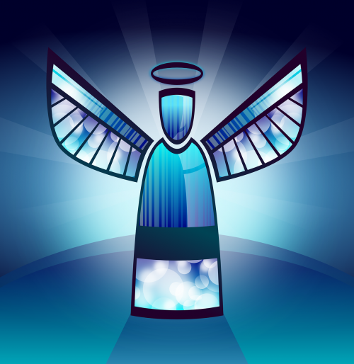 angel abstract blue