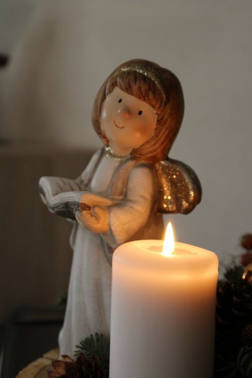 angel christmas candle