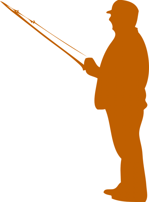 angler silhouette isolated