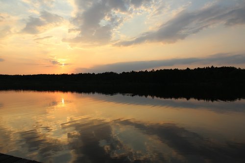 anglers club lubowsee  sunset oberhavel  evening sky