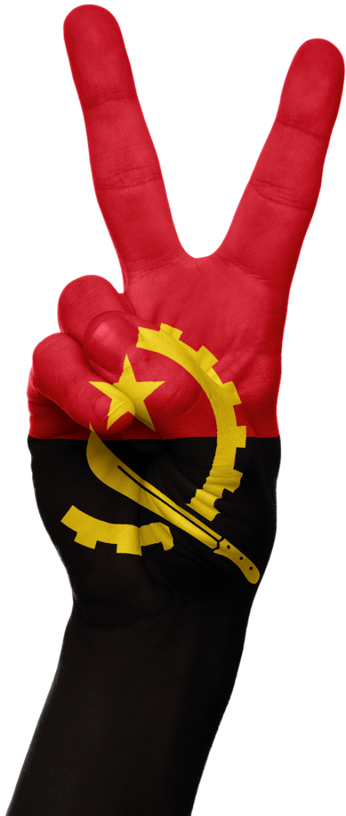 angola flag hand