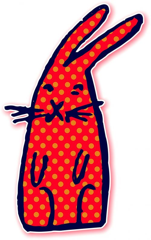 animal rabbit polka dots