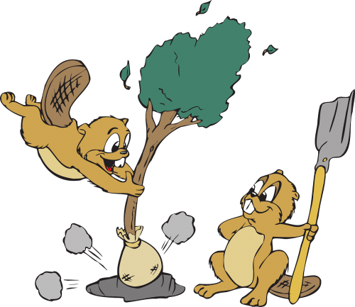 animals tree shovel
