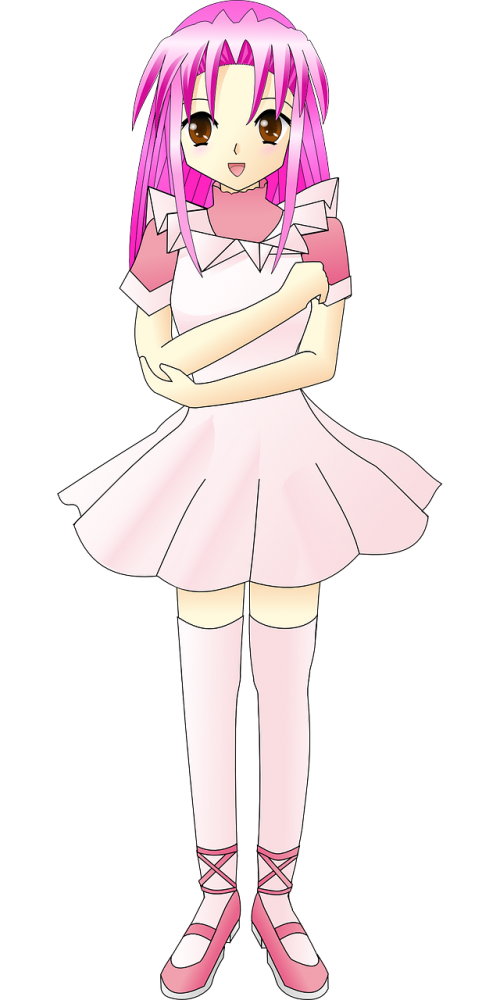 anime girl pink