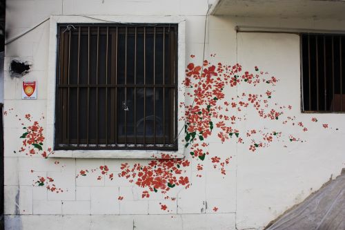 ant town mural flowers