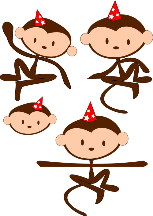 anthropomorphized animals monkeys party
