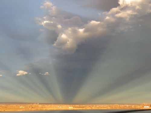 anticrepuscular rays prairie countryside