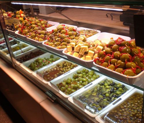 antipasti olives counter