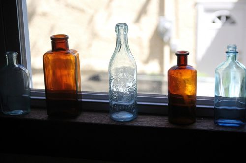 antique glass bottles