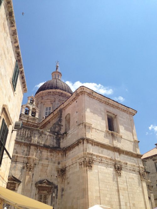 antique blue sky church