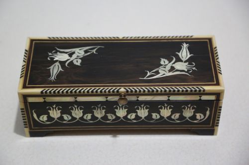 antique wood pearl inlay