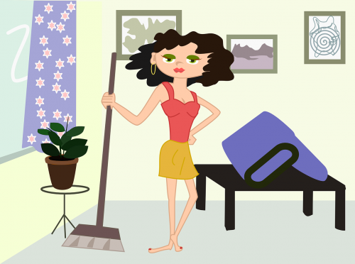 apartment cleaning cartoon