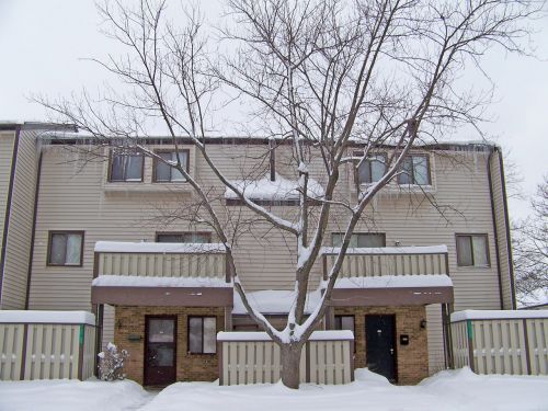 Apartment Building In Snow