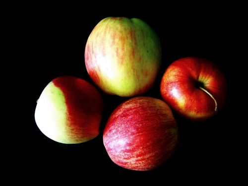apple fruit red-green apple