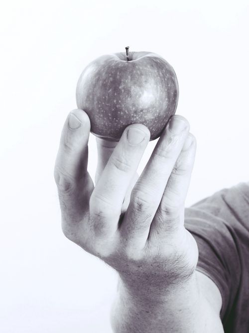 apple hand fruit