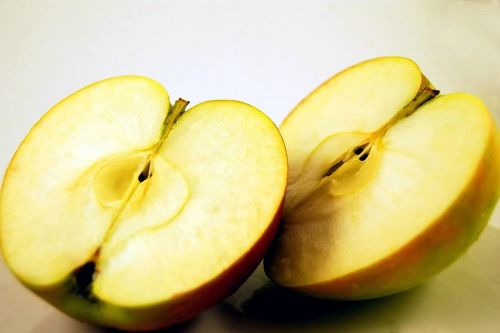 apple fruit halved