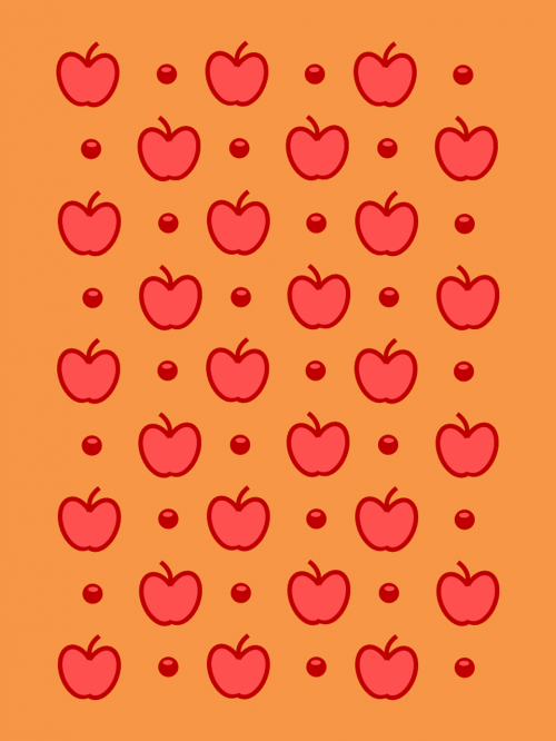 apple pattern orange