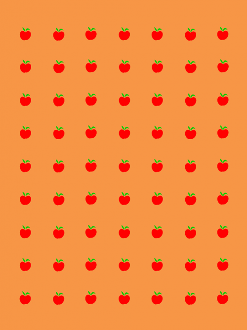 apple pattern orange