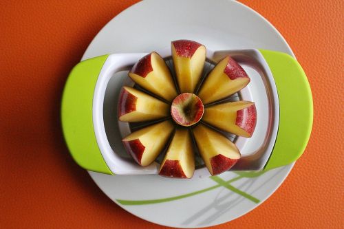 apple slices plate apple decoration