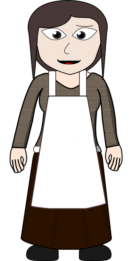 apron comic characters dress-up head