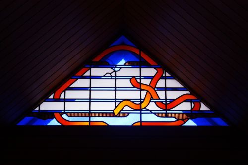 architectural contemporary stained glass window