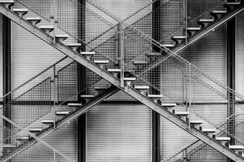 architecture stairs steel