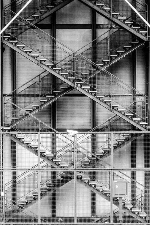 architecture stairs steel