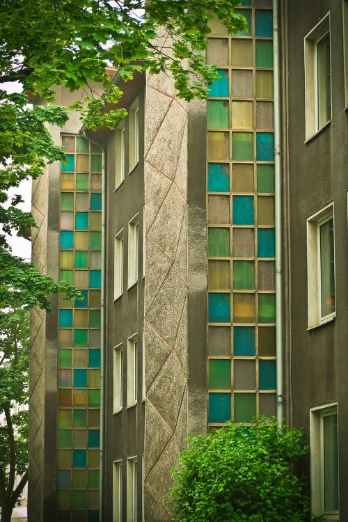architecture glass blocks building