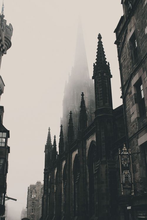 architecture buildings foggy