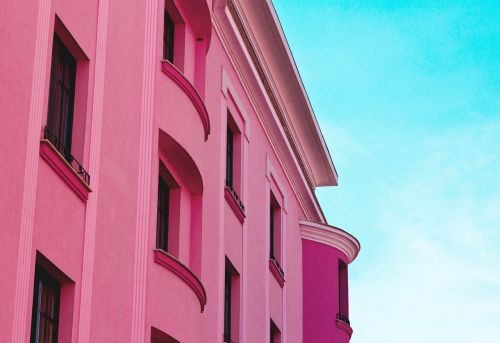 architecture pink building