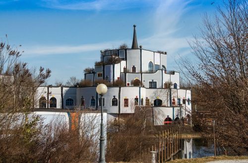 architecture bridge house on water