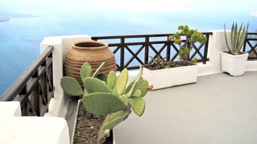 architecture santorini balcony greece