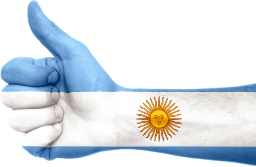 argentina flag hand