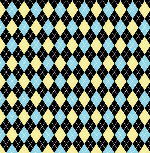 Argyle Pattern Blue Yellow