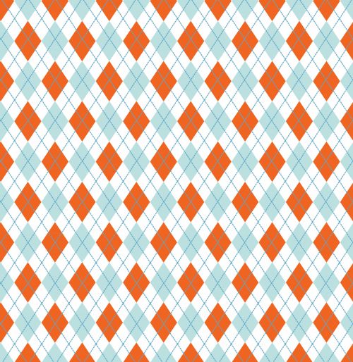 Argyle Pattern Orange Blue