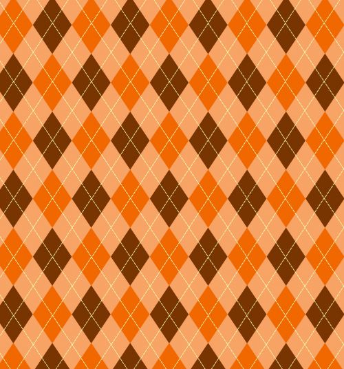 Argyle Pattern Orange Brown