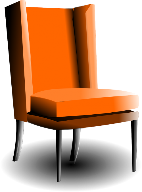 armchair old-fashioned orange