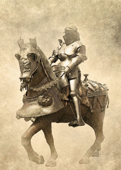 armour knight horse