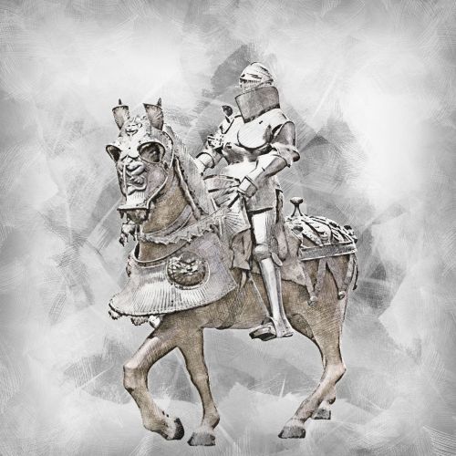 armour knight horse
