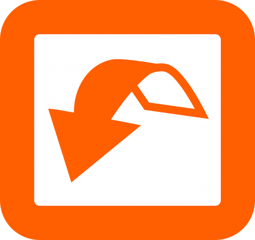 arrow down orange