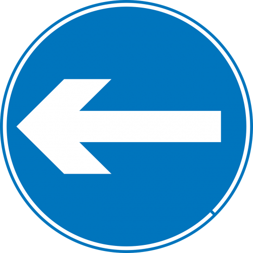 arrow left roadsigns