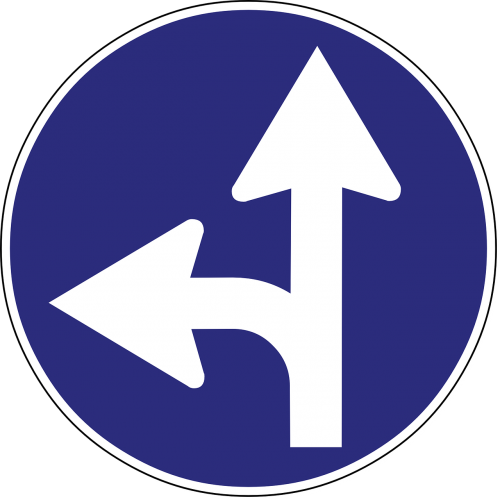 arrow direction road sign