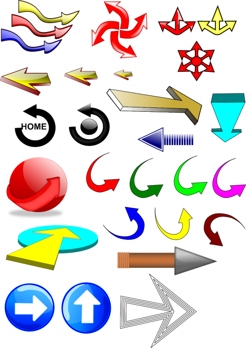 arrows glossy icons