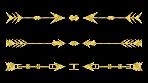 arrows  gold  metallized