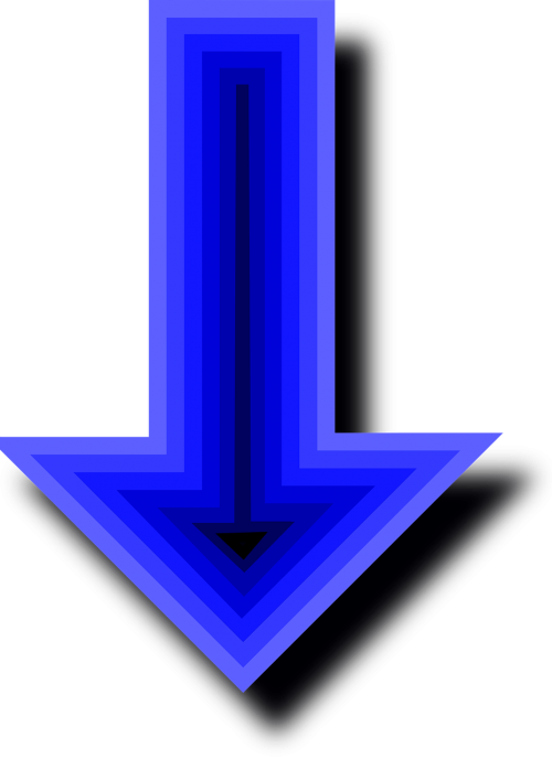 arrows blue down
